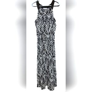 Calvin Klein black white halter maxi, size M
